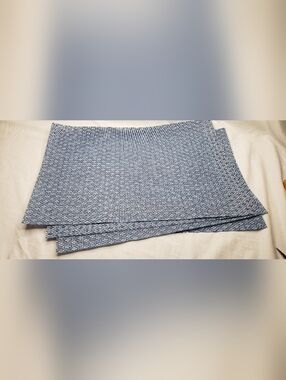 Four Blue And White IKEA Placemats